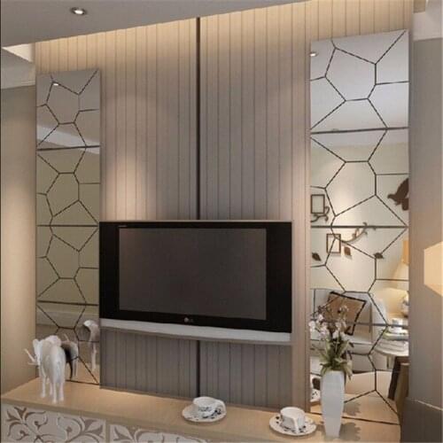 Modern Room Decor Moire Pattern Mirror Wall Sticker Decal Art Living Room Mural