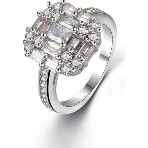 Micro Zircon Inlay Ring For Women Jewelry Silver Color Ring S925 Silver Plated Wedding Ring Femme Brand Jewelry Bague Party Gift