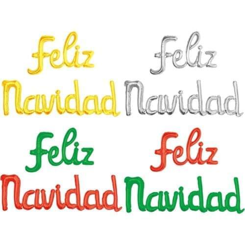 1set Spanish Merry Christmas Foil Letter Balloons Party Celebration FELIZ NAVIDAD Christmas Home Party Decorations Indoor