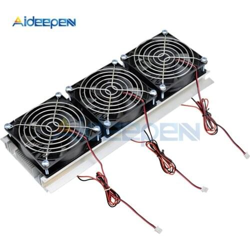 180W Semiconductor Electronic Peltier Refrigeration Cold Room Air Conditioning Water-cooled Aluminum Radiator Fan For Space Cool