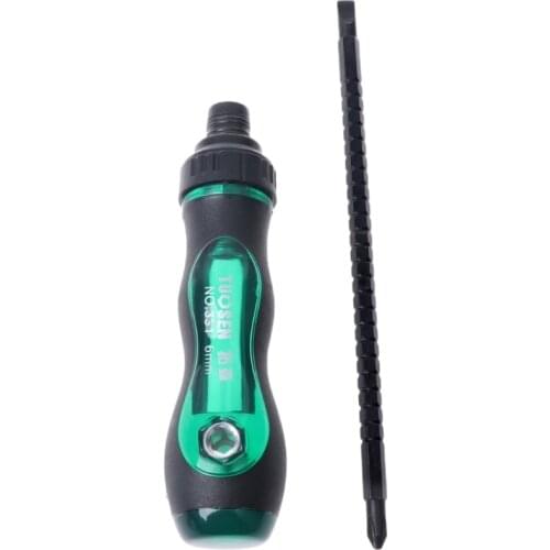 3/5/6" Mini Ratchet Screwdriver Cr-V Dual-end Slotted Cross Household Hand Tool