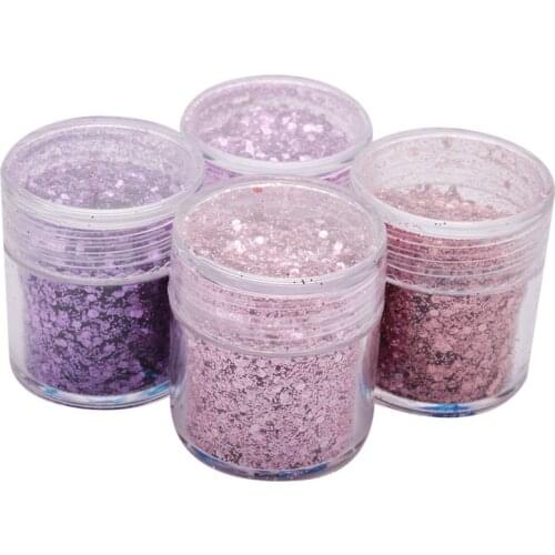 4Pots Sequins Glitter Dust Powder Paillette Tips Nail Art Decor