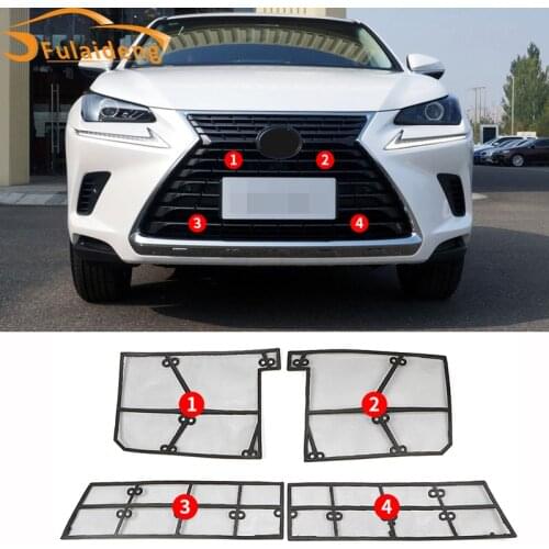 4pcs For Lexus NX300 NX200 NX300h 2015-2020 stainless steel Car Front Grille Net Protection Insect Proof Car Accessories