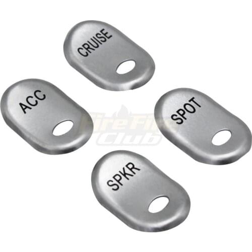Motorcycle 4pcs Chrome Brushed Rocker Switch Panel Switch Cover Buttons Cap Kit For Harley Touring Electra Glide