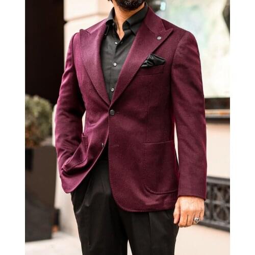 Noble High Quality Tuxedos Mens Groom Party Wear Wedding Business Jacket Single Breasted Textured Suit 1 Pieces