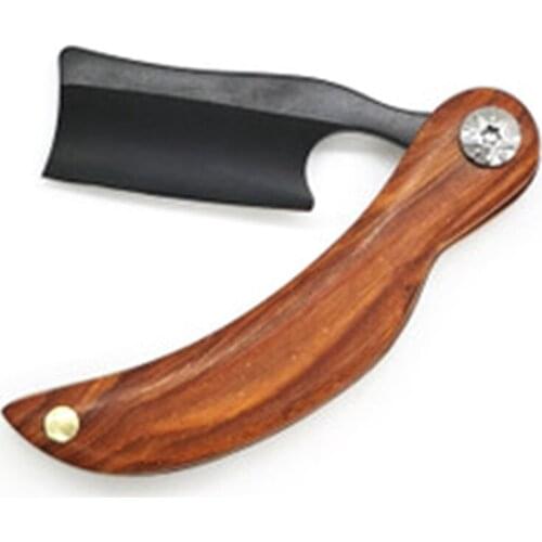 Redwood Handle Mini Shaving Razor, Personality Palm Razor Mens Razors Hair Cut Tonsure