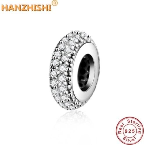 6 Style DIY Fit Original pandora Charms Bracelet Jewelry Making Authentic 925 Silver Beads Inspiration Spacer Charm With CZ
