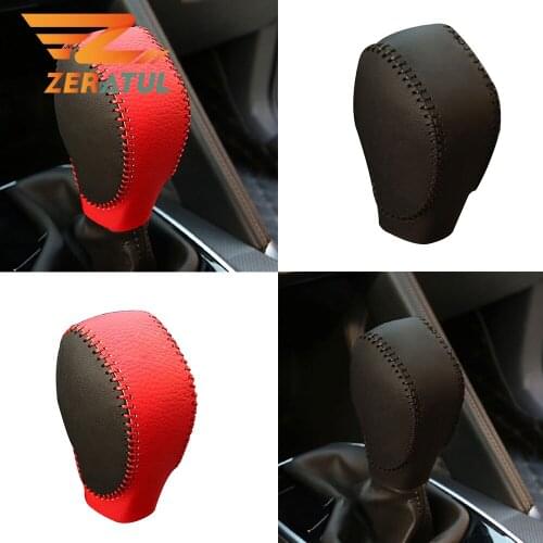 Auto Leather AT Gear Shift Knob Cover for Renault Koleos Captur Clio Scenic Kadjar Fluence Talisman Megane for Samsung QM5 QM6