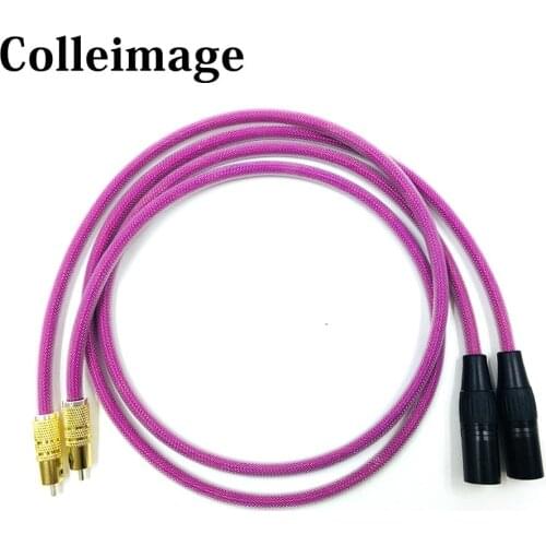 Colleimage one Pair HIFI neutrik XLR to RCA Balance Cable Hi-End 2 XLR Male to 2 XLR Male Cable Balance line Cord