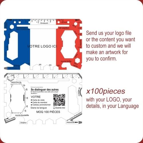 France flag Different country image customized multi tool card custom brand beer bottle openers