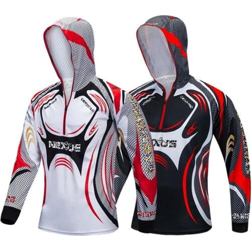 Hooded fishing T-shirts, sportswear, fishing wear, sweaters, UV protection, fishing gear