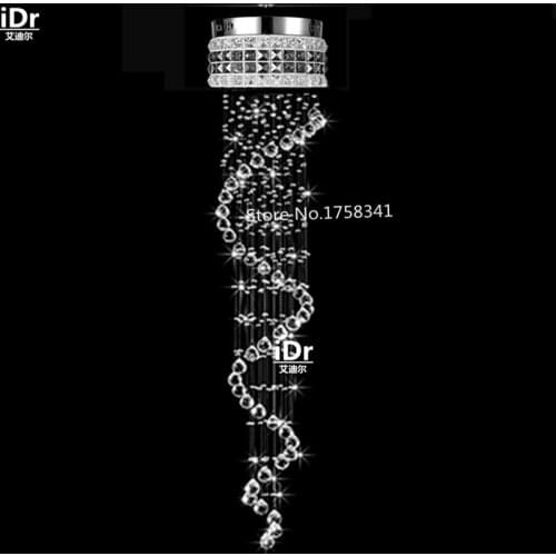 NEW top sales double spiral flush mount living room lights home decoration hang pendant crystal chandelier Dia400*H1500mm