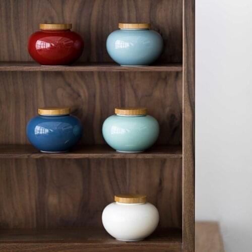 CHANSHOVA Traditional Chinese Style Ceramic tea box Handmade Sealing Bamboo Lid Storage tea set China Porcelain H429