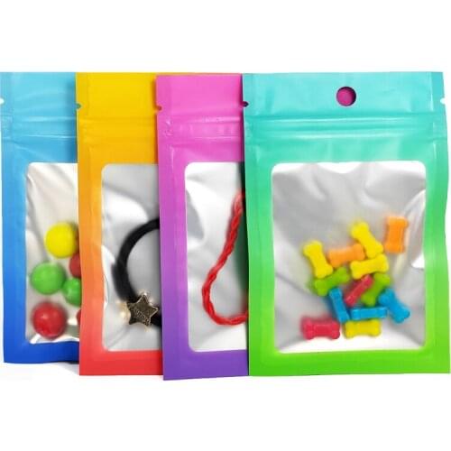 200Pcs Reclosable Small Gift Aluminum Foil Bags Package Accessories Candy mockup Packaging Plastic Ziplock Bag