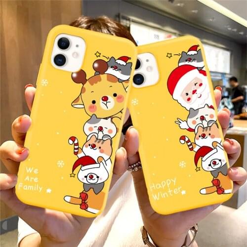 Cute Christmas Deer Snowman Phone Case For iPhone 12 11 Pro Max XS Max XR X 7 8 Plus SE 2020 6s Silicone Soft Back Cover