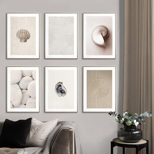 Seafood Oysters Painting Abstract Zen Circle Posters Decoration Prints Wall Art Picture Nordic Canvas Home Decor For Living Room