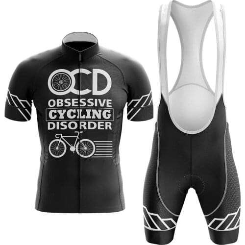 OCD 100% Polyester Pro Cycling Jersey Set MTB Bicycle Clothes Sportswear Bike Clothing Ciclismo Cycling Bib Shorts Jersey Kit