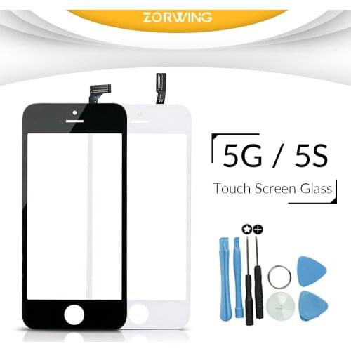 Best quality Front Glass For iPhone 5 5S Touch Screen Digitizer Panel LENS Replacement Outer Glass For iPhone 5S 5 SE With Tools