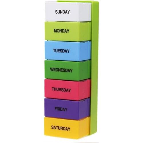 Plastic Portable Pill Box Weekly 7 Days Colorful Holder 28 Slot Medicine Storage Organizer Tablet Dispenser Lattice Storage Tool