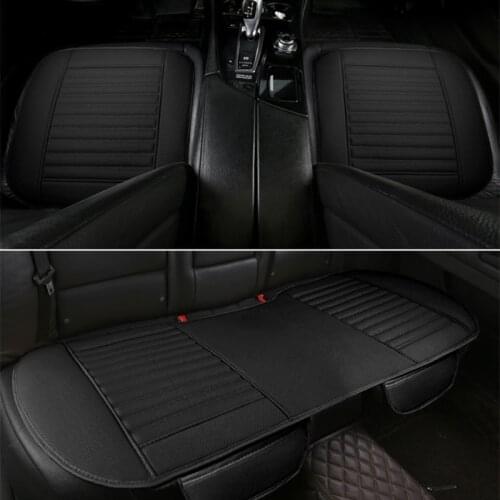 Car Seat Cushions 4 Seasons Comfortable Soft Car Styling Anti-skid Seat Protector Three-Piece Leather Cushion Without Backrest