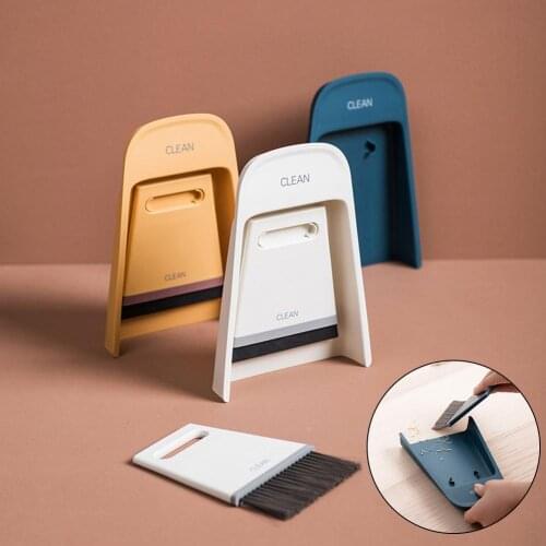 Portable Cleaning Tools Mini Desktop Keyboard Sweep Brush Broom Dustpan Cleaner Portable Durable Mini Desktop Cleaning Tools