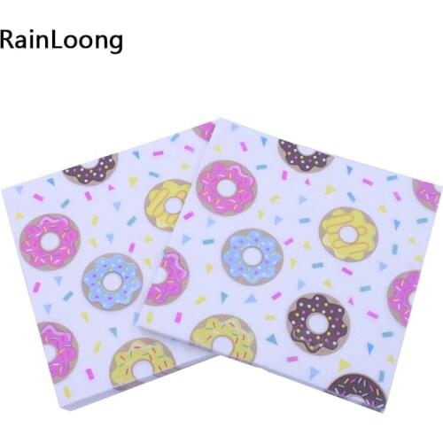 [RainLoong] Food Biscuits Bread Paper Napkins Tissue For Birthday Party Decoration Serviettes 33*33 cm 1 pack (20pcs/pack)