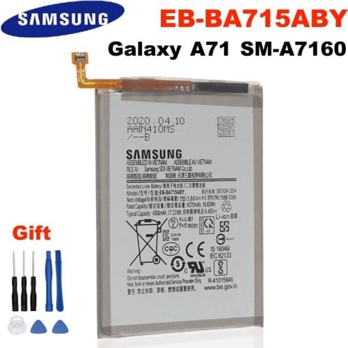 Samsung Original Battery EB-BA715ABY Battery For Samsung Galaxy A71 SM-A7160 A7160 Replacement Phone Battery 4500mAh + Free Tool