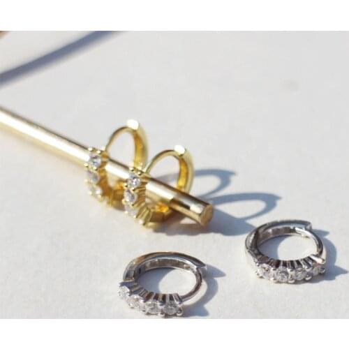 NEW 925 sterling silver earring fashion zircon delicate ear ring ear bone ear buckle wild trend wild woman girl silver ear jewel