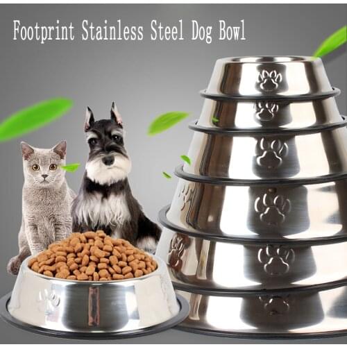 Dog Bowls Stainless Steel Double Pet Bowls for Dog Cats Food Water Feeder Pets Supplies Feeding Dishes Dogs Bowl Small Big Size