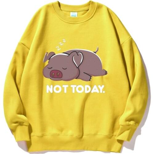 The Pink Pig Is Sleeping Man Hoodies Funny Animal Print Costumes Sweatshirts Man Funny Cool Streetwear Solid Color Sweatshirt