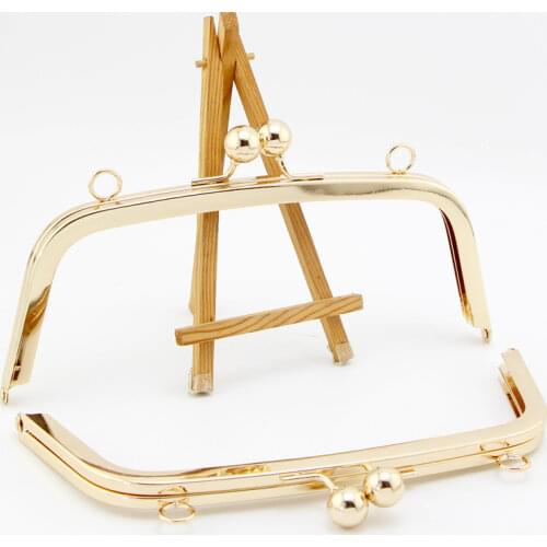 K660 trapezoidal 22.5CM uspension loop Kiss Clasp Screw type Light Gold Metal purse frame DIY Coin Purse Bag accessories
