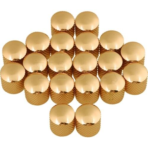Yibuy Gold Dome Guitar Control Knobs for Electric Guitar Pack of 20