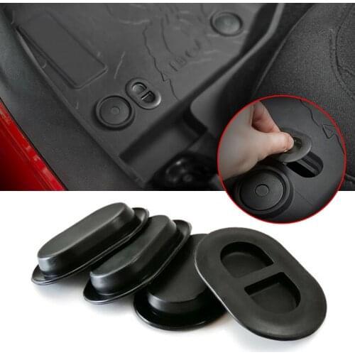Parts Rubber plug Accessories Interior For Jeep Wrangler JK JL 2014-2020 Pan Drain Plug 4 Pieces Black Rubber