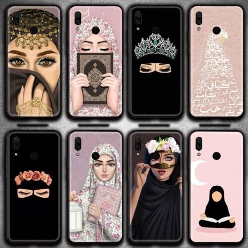 Woman Crown hijab Face Muslim Islamic beautiful Gril Eyes Phone Case Huawei Y6P Y8S Y8P Y5II Y5 Y6 2019 P Smart Prime Pro