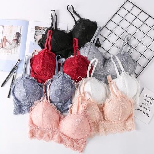 Plus Size Lace Push Up Bra For Women Tupe Top Sexy Female Underwear Padded Bralette Without Bones Woman Clothes