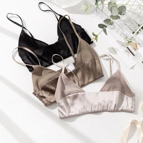 Womens 90% Real Silk 10% Spandax non-pad everyday Comfortable Wireless Bra Bralette TG126