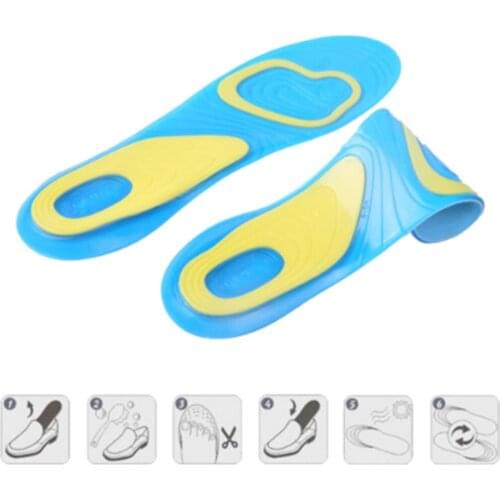 1 Pair Orthotic Arch Support Massaging Shoes Pads Silicone Anti-Slip Gel Soft Sport flat Soft foot insole Pad For Men Women