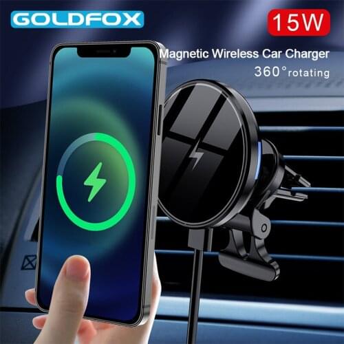 15W Qi Fast Magnetic Car Wireless Charger For iPhone 12 / 12 pro Wireless Charging Holder For Car Air Vent Mount Holder Stand