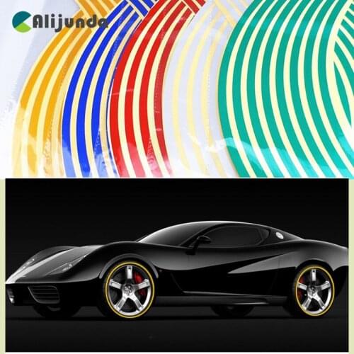 18 inch Car Rim Styling PVC Sticker Reflective Trims Tyre Wheel Hub Cover