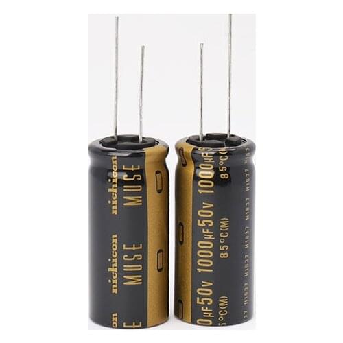 2Pieces Nichicon Audio Capacitor Coupling Filter Capacitor 1000uF 50V KZ Series 50v 1000uf 18X40mm