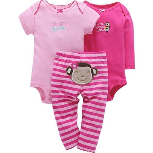 3pcs Baby Girl Clothes Set Newborn Kids Clothing Toddler Girl bodysuits+pants Bebe Outfits Infant Newborn Clothes