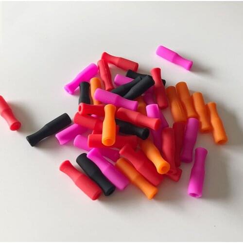 100pcs silicone sleeve stainless steel straw mouth protector for 6mm Diameter straws Silicone Drinking Straws Home Party