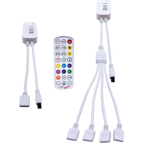 5050 RGB Controller Switch 2 3 4 in 1 Wire Music Remote Control DC5-24V LED Strip Switching Controller Cable for RGB Tape Lights