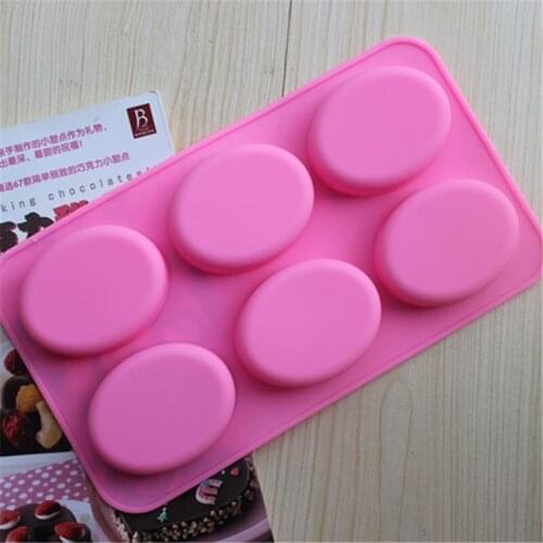 6 Cavity 3D Oval Square Silicone Soap Mold Handmade Craft DIY Soap Making Tools Molds Food Grade Chocolate Form Loaf Mould