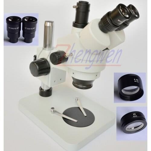 Free Shipping!! 3.5X180X Table Pillar Stand Zoom Magnification Trinocular Stereo Microscope SZM2.0X SZM0.5X lens
