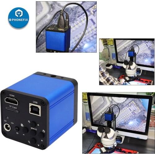 Full HD 16MP HDMI Digital Microscope Video Camera HDMI USB Simultaneous Output Magnifier TF Storage Chip PCB Soldering Repair