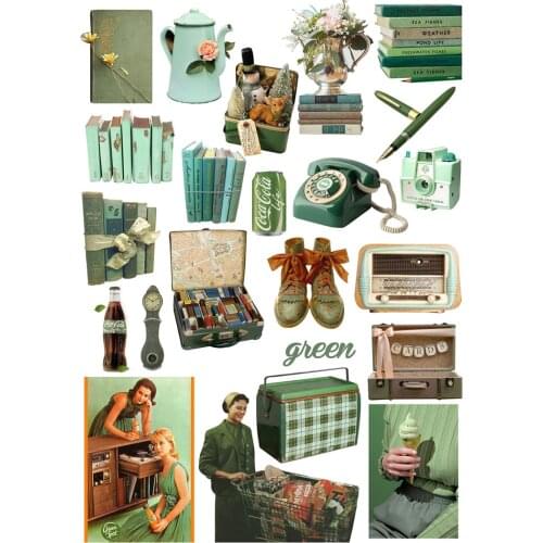 Color series vintage Stickers Crafts And Scrapbooking book Decorative sticker DIY Stationery