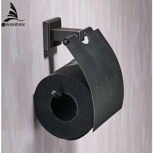 Paper Holders Classic Style Square Bathroom Roll Paper Holder Home Decor Solid Brass Hardware sets For Home Tissue Holders 92508