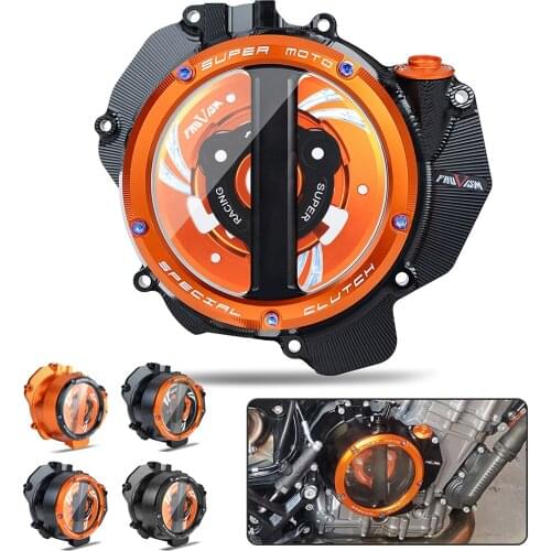 For DUKE 790 2018-2021 790 Adventure ADV 2019-2021 CNC Racing Clear Clutch Cover & Spring Retainer R