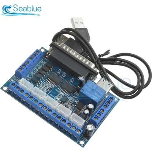 MACH3 5 Axis CNC Breakout Board Stepper Motor Driver Module Optocoupler Isolated Engraving Machine Board 12V-24V With USB Cable